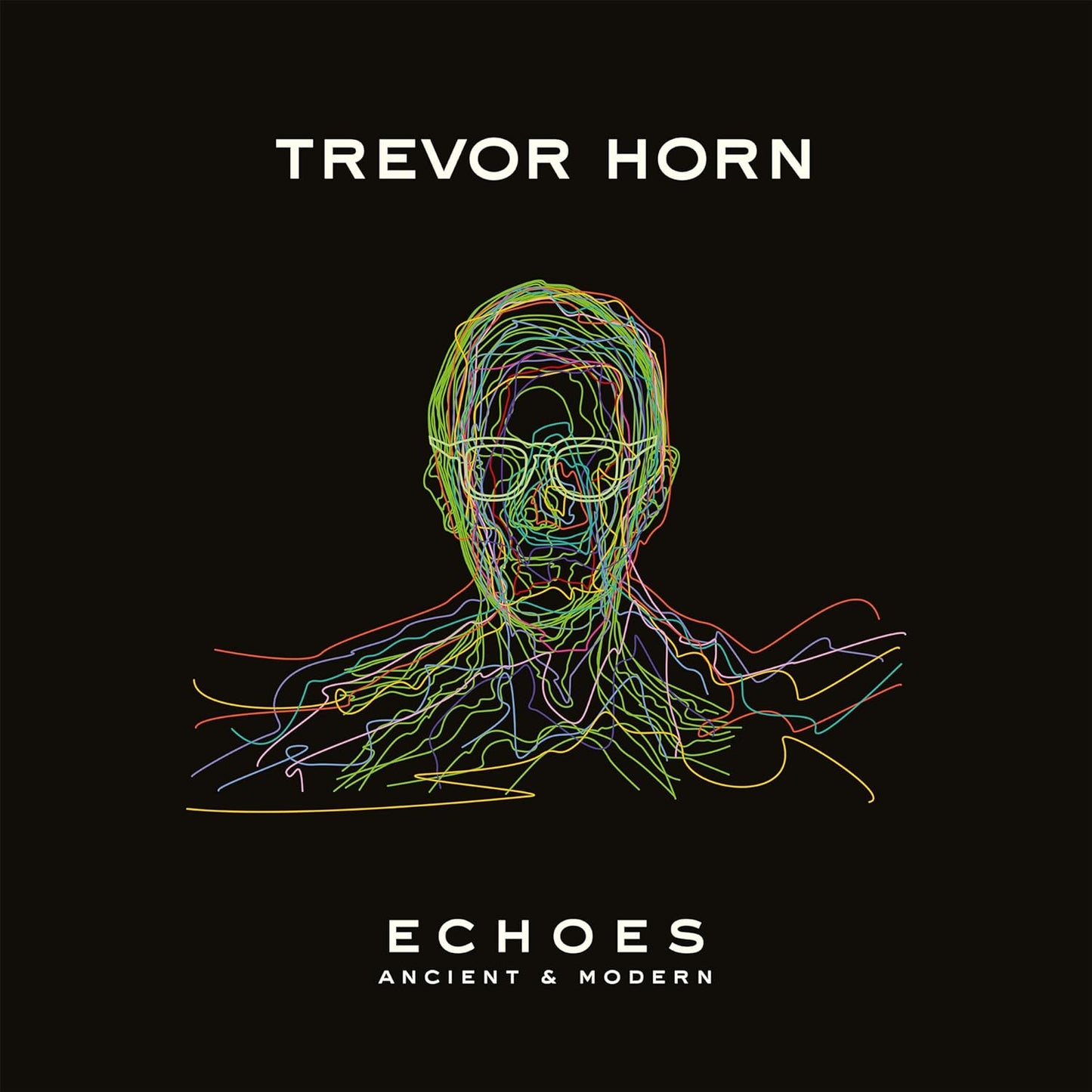 CD cover: Trevor Horn album "ECHOES" with colorful line-art portrait.