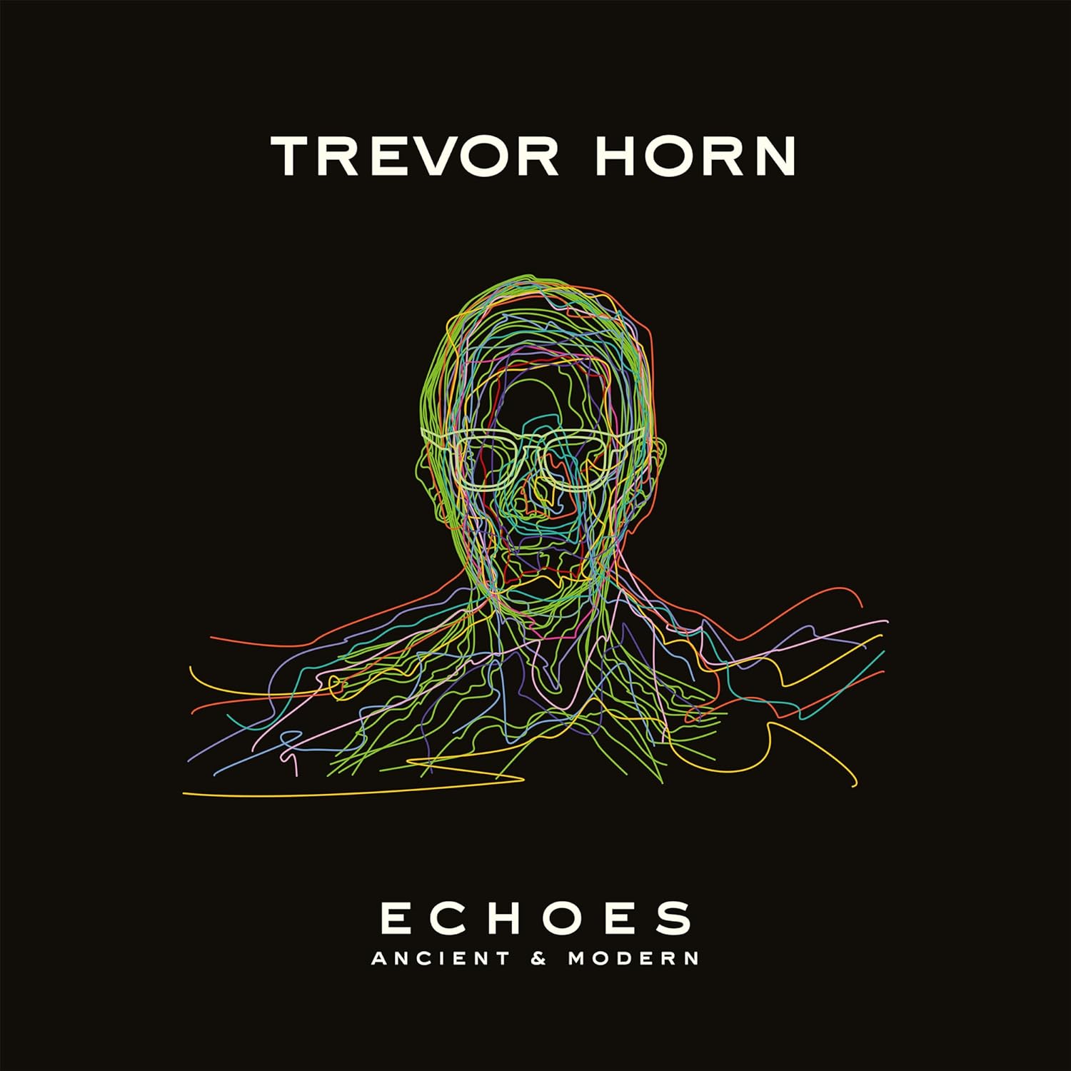 CD cover: Trevor Horn album "ECHOES" with colorful line-art portrait.