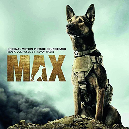 CD cover for "Max" soundtrack featuring a German Shepherd in tactical gear.