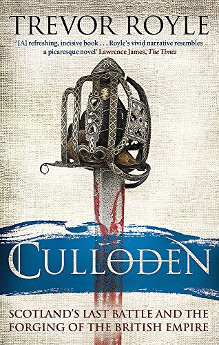 Book cover featuring a blood-stained Scottish broadsword against a textured, light-colored background.