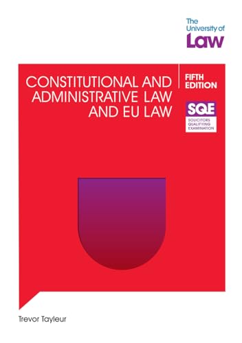 Red book cover with white text: “Constitutional and Administrative Law and EU Law”.