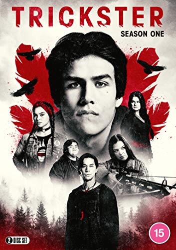 DVD cover for "Trickster Season 1" featuring a man surrounded by others and crows.