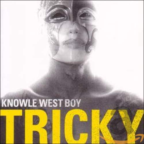 CD cover for Tricky’s “Knowle West Boy” featuring a masked face.