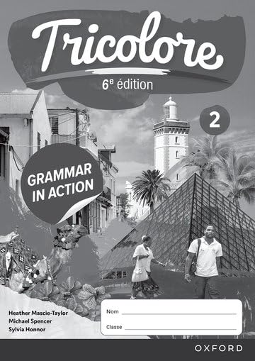 “Tricolore” French textbook cover with a coastal town scene and people.