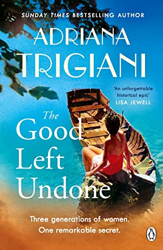 Book cover with a woman in a red swimsuit sitting in a small boat.