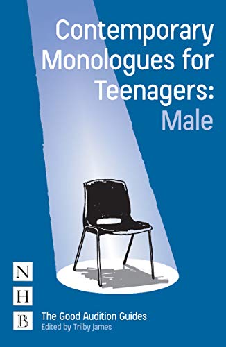 Book cover with a chair in a spotlight on a blue background.