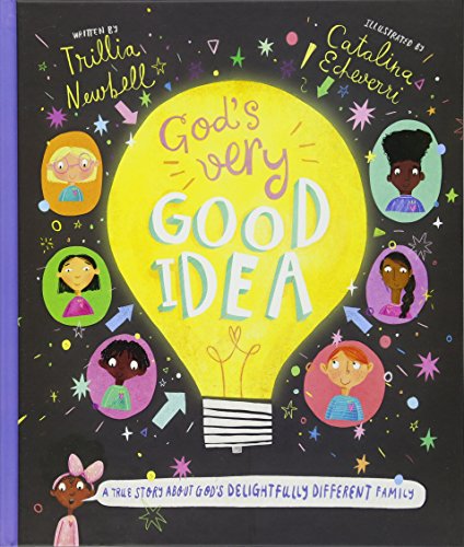 Book cover with a lightbulb illustration and diverse children’s portraits.
