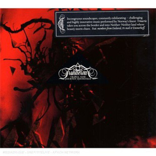CD case for “Trinacria” with abstract red and black swirling artwork.