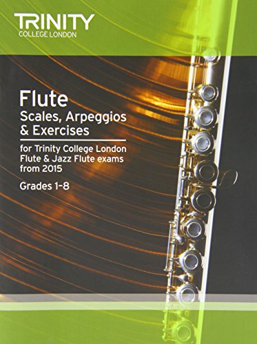 Sheet music cover featuring a silver flute against a textured green background.