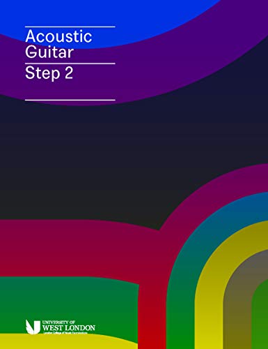 Cover of London College of Music Acoustic Guitar Step 2 book with abstract design.