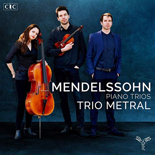 "CD cover featuring three musicians with a cello and violin against a blue background."