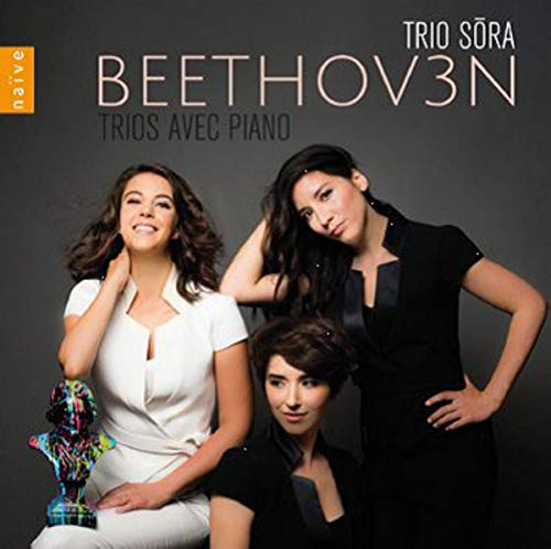 CD cover featuring Trio Sōra, three women, and a colorful sculpture.