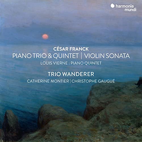 CD cover for César Franck compositions by Trio Wanderer, seascape background.
