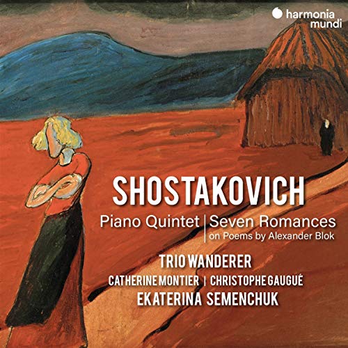 CD cover for Shostakovich’s Piano Quintet featuring a painted landscape.