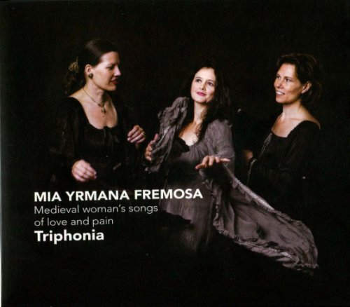 CD cover with three women in dark attire against a black background.