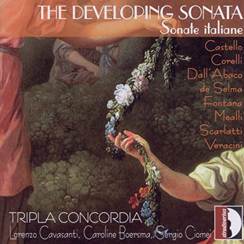 "CD cover art featuring a Renaissance-style painting of hands exchanging a flower garland."