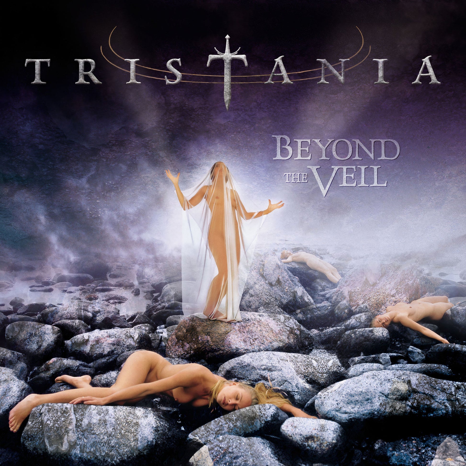 Album cover for Tristania’s “Beyond The Veil” featuring a woman in white.