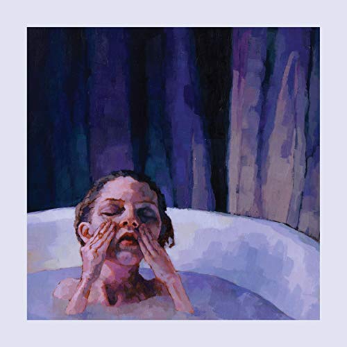 Man in a bathtub with hands on face, surrounded by dark purple tones.