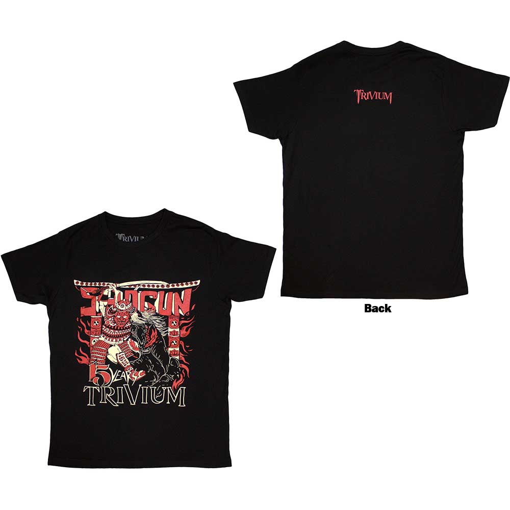 Black unisex T-shirt with large "Shogun" back print, size X-Large.