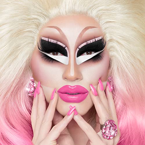 Trixie Mattel, drag queen, with blonde hair, pink makeup, and long nails.