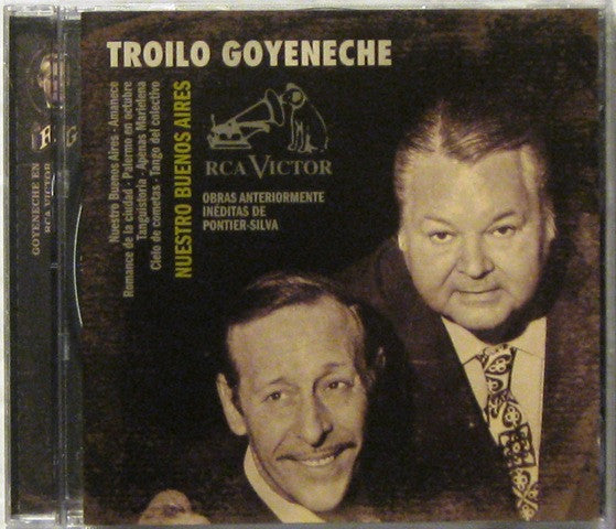 CD case featuring a portrait of tango singer Troilo Goyeneche in black and white.
