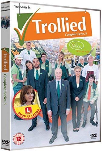 Trollied" Series 5 DVD cover featuring supermarket staff and a shop logo.