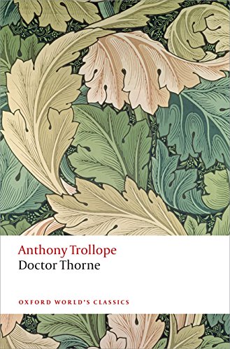 Book cover for Doctor Thorne by Anthony Trollope featuring a green leaf pattern.