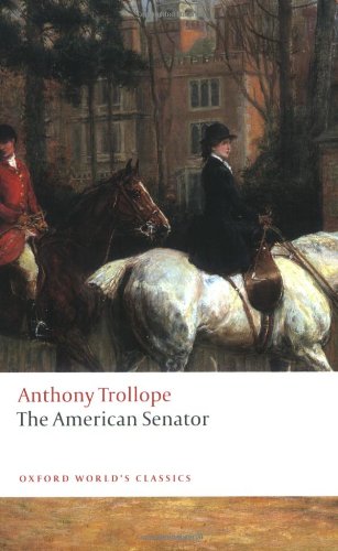 Book cover: painting of riders on horseback, title “The American Senator.”