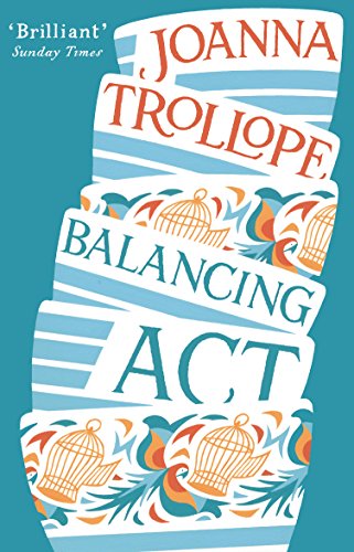 Book cover for "Balancing Act" by Joanna Trollope with stacked books and birds.