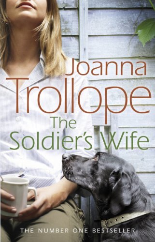 Book cover: woman with dog, titled "The Soldier's Wife" by Joanna Trollope.
