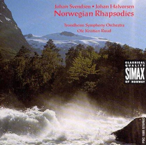 CD cover with a snowy mountain landscape and a waterfall.