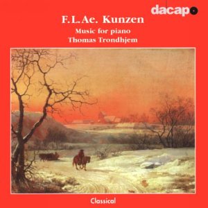 CD cover: winter landscape painting with text for Trondhjem’s Kunzen piano music.