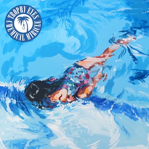Painted album cover depicting a person swimming underwater, with a circular logo.