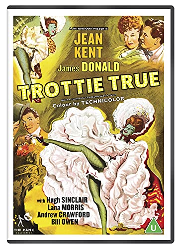 DVD cover for "Trottie True" featuring cartoon illustrations of people in vintage attire.
