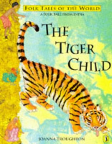 Book cover: a boy and a tiger with striped fur.
