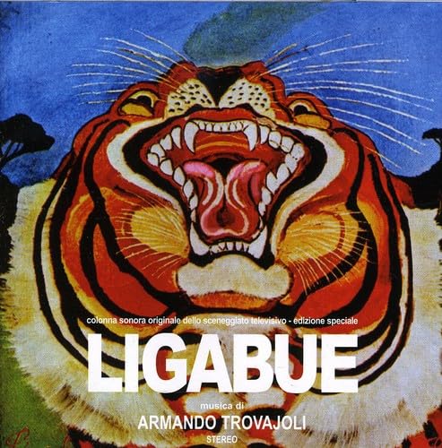 CD cover: roaring tiger illustration with "Ligabue" and "Armando Trovajoli" text.