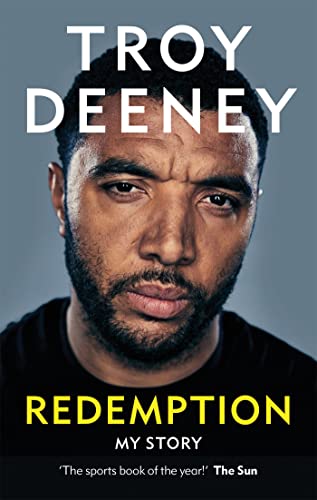 Book cover featuring a close-up portrait of footballer Troy Deeney.