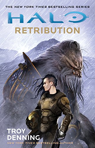 Halo: Retribution book cover featuring a soldier and a large, alien creature.