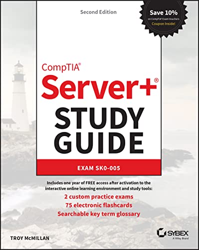 CompTIA Server+ Study Guide book cover with lighthouse image.