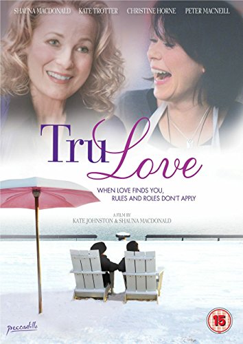 Tru Love" DVD cover featuring two women smiling, beach scene, age rating 15.