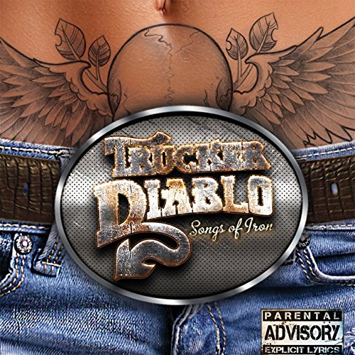 Album cover for Trucker Diablo’s “Songs of Iron” with a tattooed back.