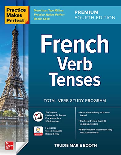 French verb tenses textbook cover with Eiffel Tower image.