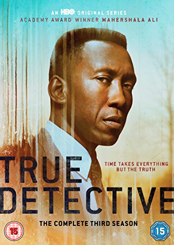 DVD cover for "True Detective" Season 3 featuring Mahershala Ali.