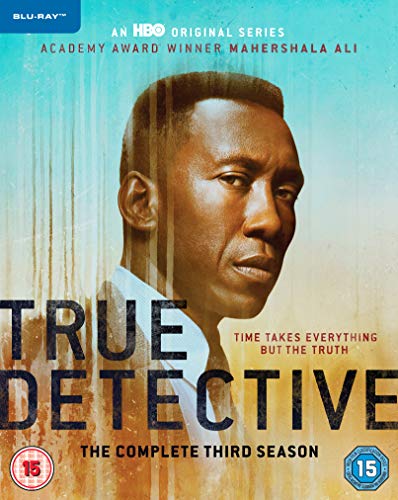 Blu-ray cover for True Detective Season 3 featuring a portrait of Mahershala Ali.