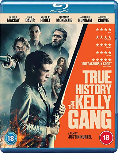 Blu-ray cover for "True History Of The Kelly Gang" featuring cast portraits.