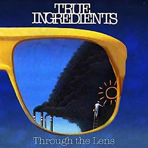 Album cover showing a person painting a sun on smoke seen through yellow sunglasses.