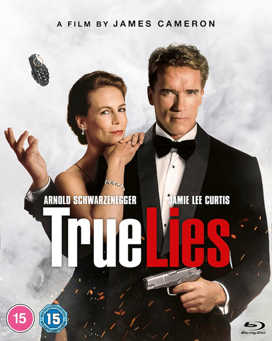 “True Lies” Blu-ray cover featuring Arnold Schwarzenegger and Jamie Lee Curtis.