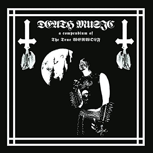 Black and white album cover featuring a figure and gothic imagery.