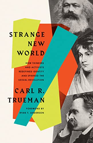 Book cover with portraits of three men and geometric color blocks.