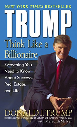 Book cover: "Trump: Think Like a Billionaire" featuring Donald Trump’s portrait.